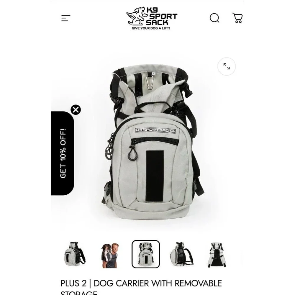 K9 Sport Sack Plus2 Dog Carrier with Removable Storage size Large